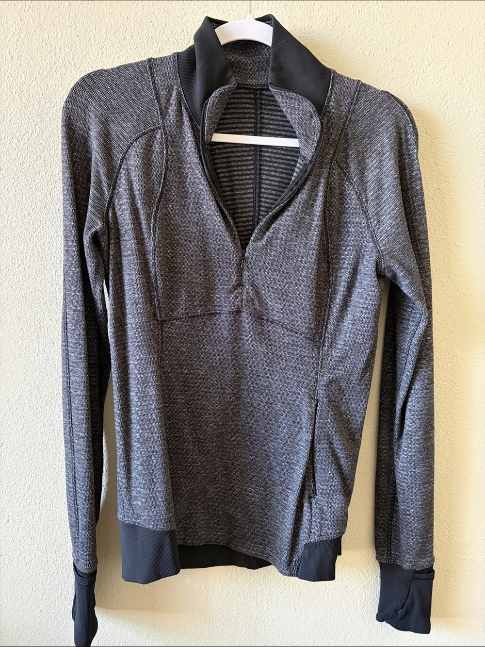 lululemon Quarter-Zip Athletic Pullover in Dark Heather Grey